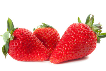 Beautiful strawberries isolated on white