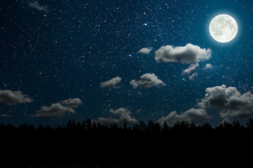 Fototapeta na wymiar backgrounds night sky with stars and clouds.