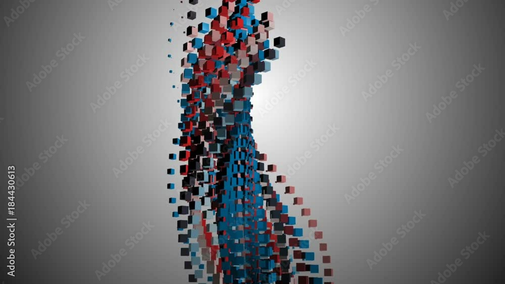 Poster dna structure of cubes. place for text. abstract background.