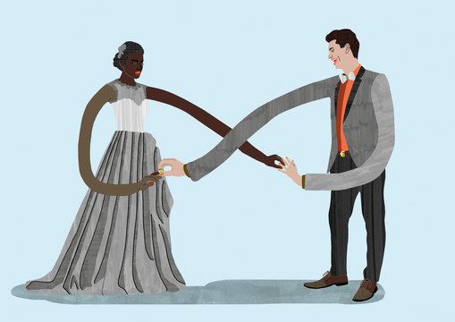 Infinity wedding of couple