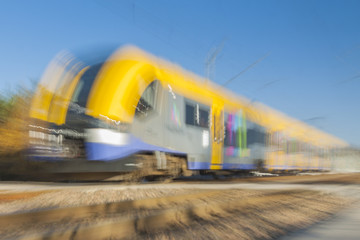 Fototapeta na wymiar Passenger Train, Zoom Blur