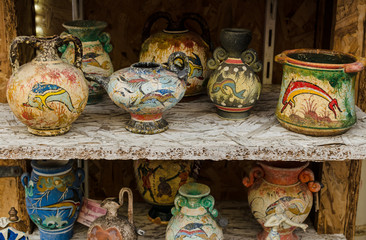  GREECE - November, 2017: Greek national pottery, Crete