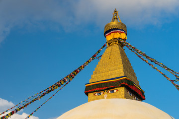 Boudhanath stupa, landmark of Kathmandu city, Nepal