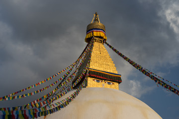 Boudhanath stupa, landmark of Kathmandu city, Nepal