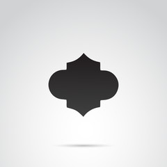 Moroccan pattern shamrock element icon. Vector art.