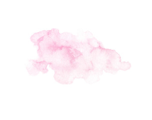 Hand painted pink watercolor texture isolated on the white background. Usable for cards, invitations and more.