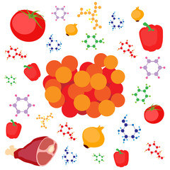 Molecular gastronomy concept illustration. Molecular caviar from meat, vegetable