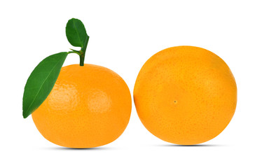 Fresh tangerines isolated on white background