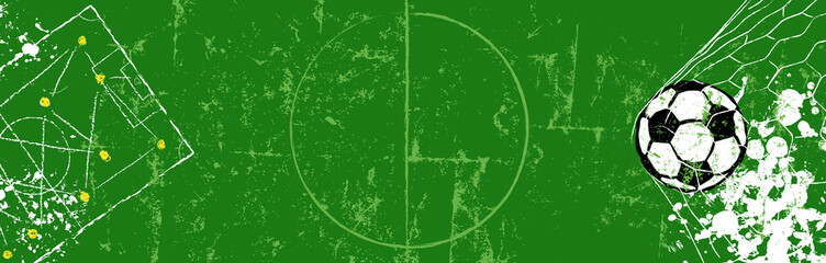 Grungy Soccer illustration or web banner. Vector format. Free copy space