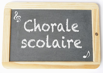 Obraz premium chorale scolaire ardoise notes 