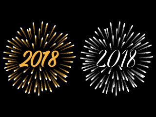 Happy New Year 2018. Vector illustration.