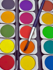 watercolor paint brushes Top view