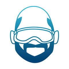 Man with winter googles face