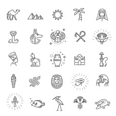Egypt icons and design elements isolated.