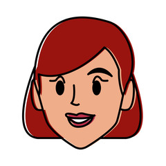 Young woman face smiling