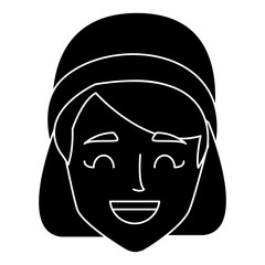 Young woman with winter hat cartoon