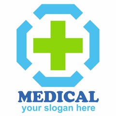 Medicine, Medical, Healthy, Health, Pharmacy, Hospital, Clinic, Emergency, Cross, Plus, Care, Sign, Blue, Doctor, Nature, Recycle, Hexagonal, Illustration, Logo, Stock, Vector, Design, Templates