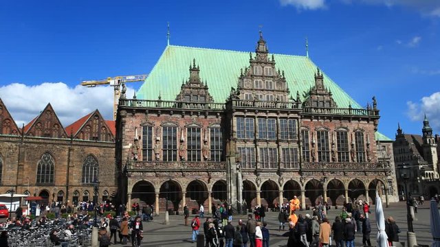 Historic town hall in the old city of Bremen, Germany