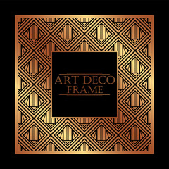 Vintage retro frame in Art Deco style. Template for design. Vector illustration.