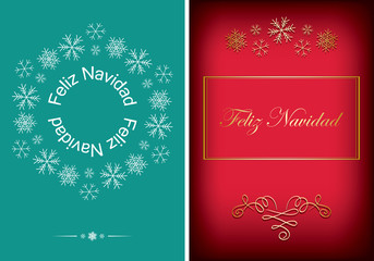 green and red greeting postcards for christmas - vector backgrounds