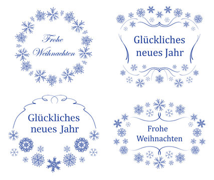 decorative frames on german - vector decorations for christmas