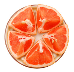 Fresh grapefruits isolated on a white background