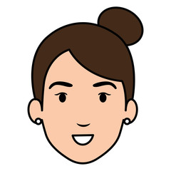 beautiful and young woman head