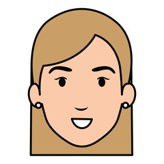 beautiful and young woman head