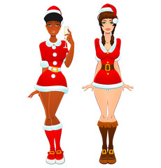 Christmas girls of Santa Claus.