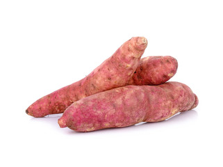 Sweet potatoes on white