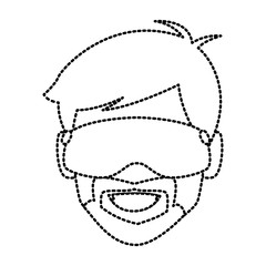 Man with winter googles face