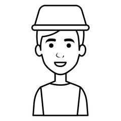 young man with taxi light avatar character vector illustration design