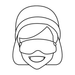 Woman with winrer gooogles face