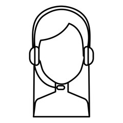 call center agent shirtless avatar character vector illustration design