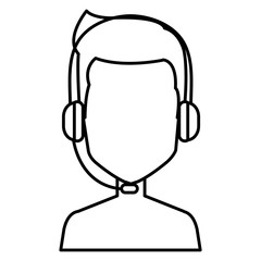 call center agent shirtless avatar character vector illustration design