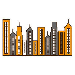 cityscape buildings isolated icon vector illustration design