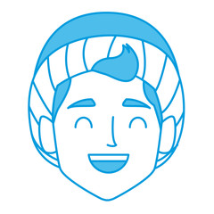 Boy with winter hat face icon vector illustration graphic design