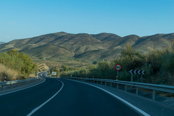 Beautiful driving way at Andalusia, Spain