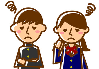 学生　上半身　困る