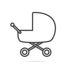 Baby stroller icon vector