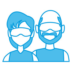 Winter couple avatar icon vector illustration graphic design