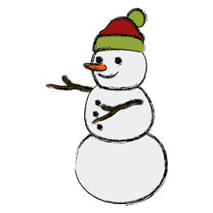 Snowman winter cartoon icon vector illustration graphic design