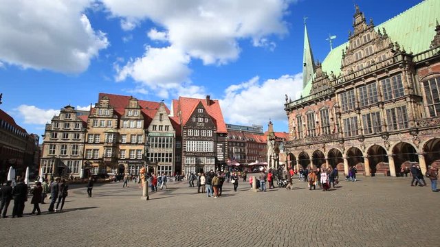 Historic center in the old town of Bremen, Germany