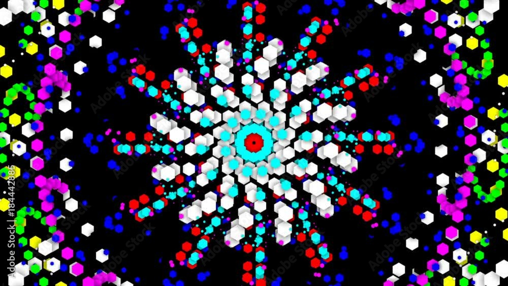 Aufkleber symmetry of beauty. pulsating patterns that change color. vj background.
