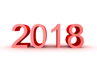 3D illustration of the number 2018