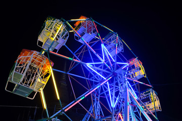 Thailand ferris wheel and carousel old style