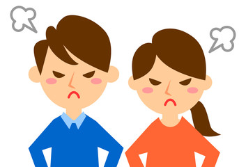 夫婦　上半身　怒る