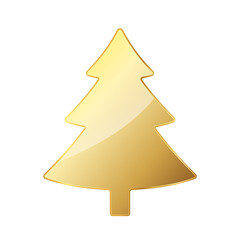 Fototapeta premium Golden Christmas tree. Vector illustration.