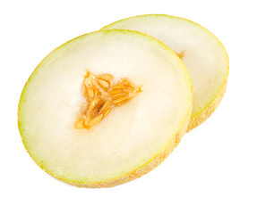 slice of sweet melon isolated on white