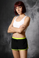 Fototapeta na wymiar Frau in Sportbekleidung für Sport, Workout, Fitness und Training